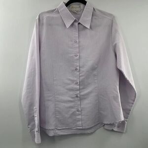 3For$20 IL Migliore Purple/White Button Down Blouse size: Large